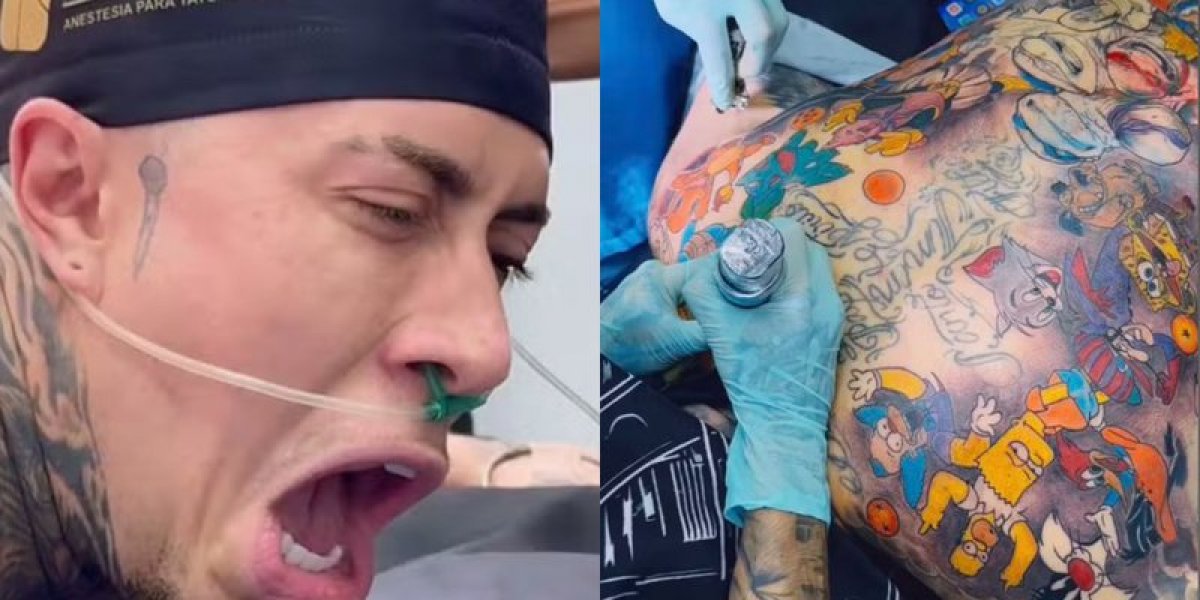 MC Daniel exibe novas tatuagens nas costas após se submeter a anestesia geral