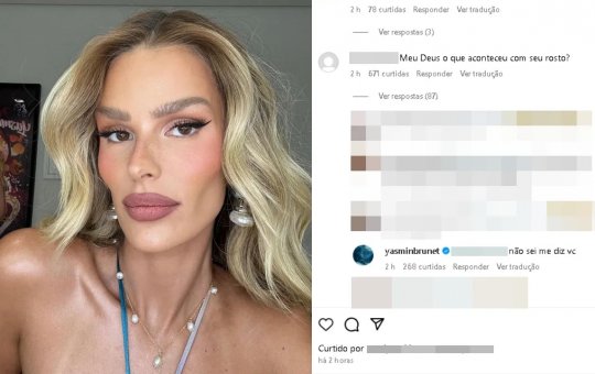 Yasmin Brunet reage após ser criticada por seguidora