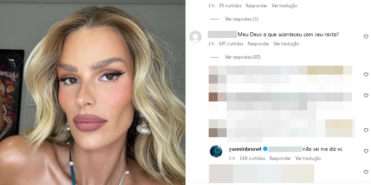 Yasmin Brunet reage após ser criticada por seguidora