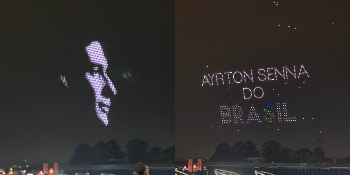 Alok homenageia Ayrton Senna com show de drones