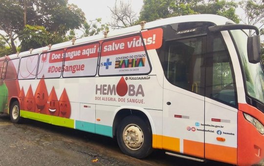 Hemóvel estaciona no Ortopédico do Estado da Bahia para aumentar estoque de sangue