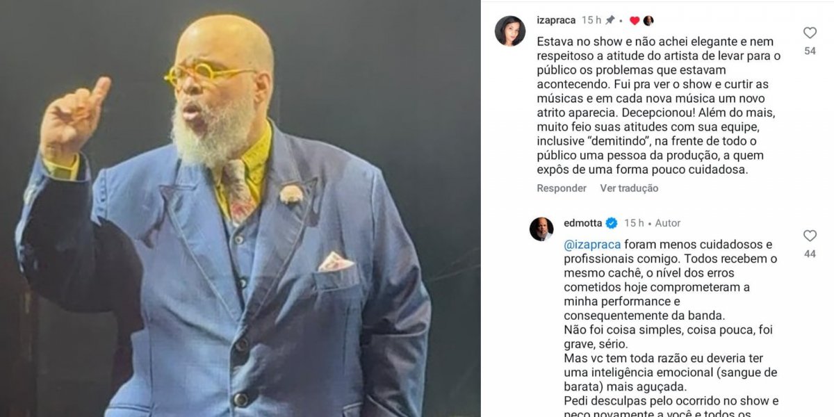 Ed Motta demite funcionário durante show e causa revolta no público