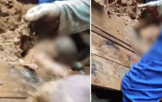 Vítima é resgatada em meio a deslizamento de terra na região da Saramandaia