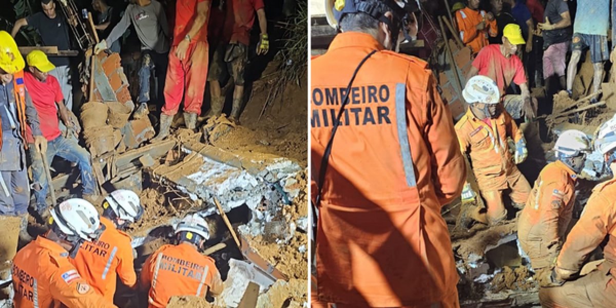 Bombeiros encontram corpo de jovem desaparecido durante deslizamento na Saramandaia