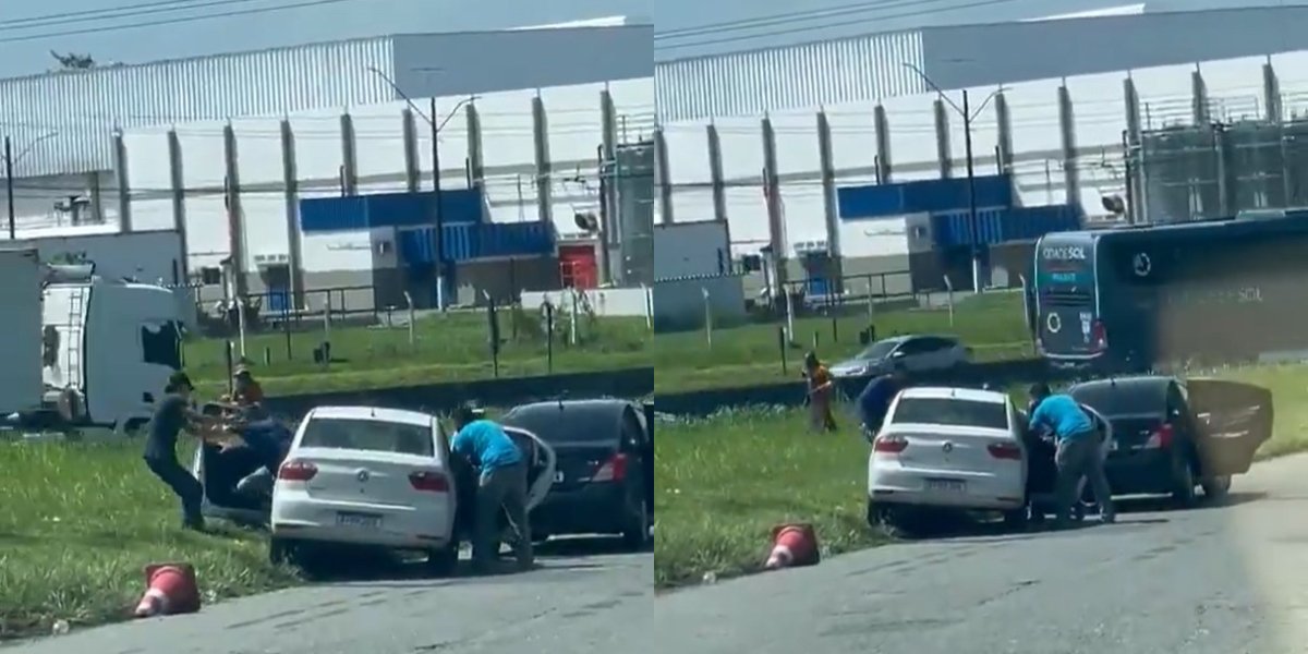 Mulher foi vítima de tentativa de sequestro em plena luz do dia em via movimentada