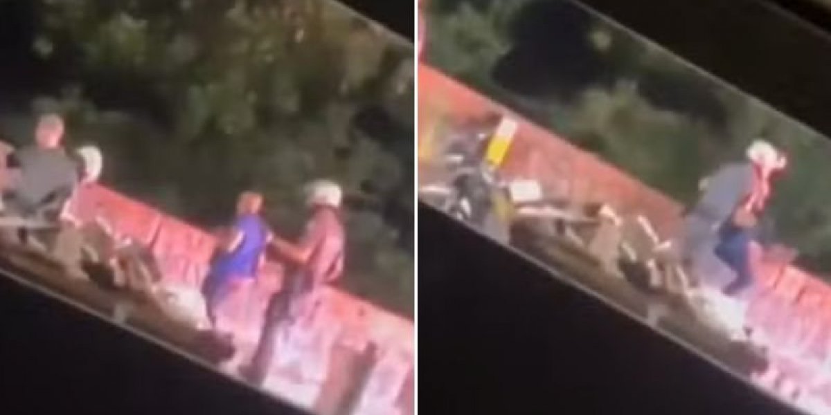Vídeo: policial é filmado jogando homem ponte abaixo