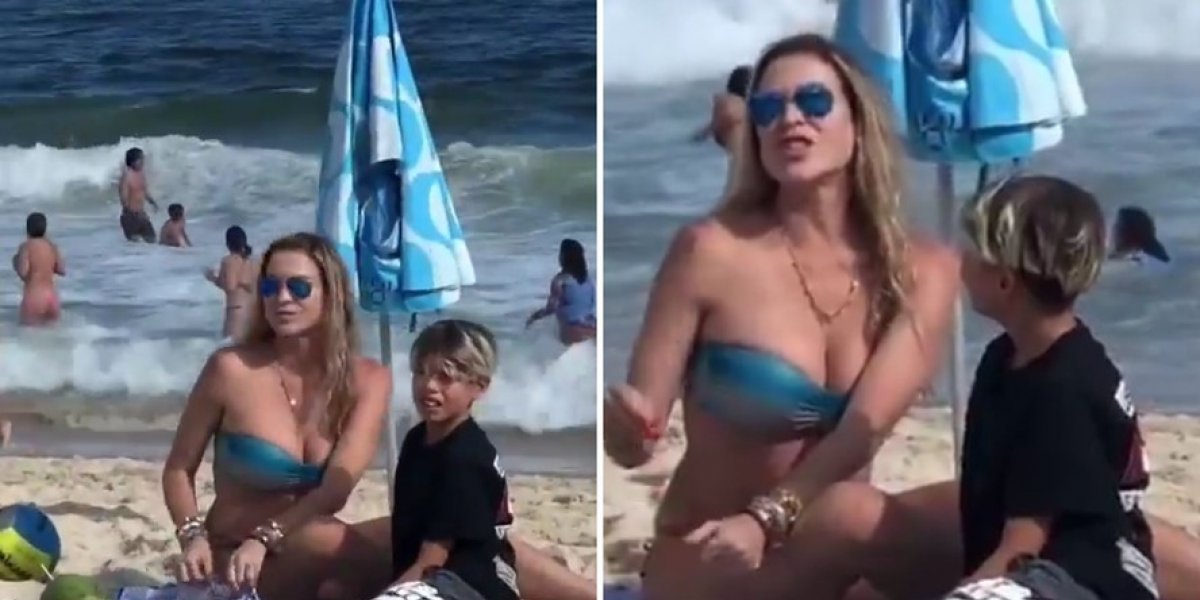 "Tá chato", diz Luana Piovani ao se irritar com fãs a filmando na praia