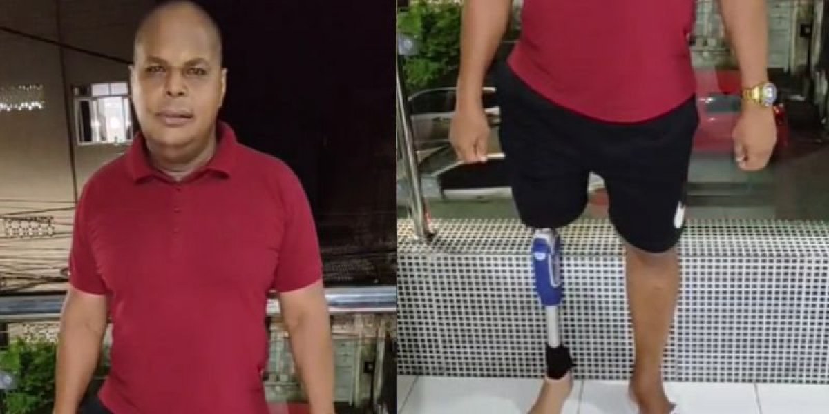 Subtenente da PM, que amputou perna após ser baleado em serviço, recebe prótese e agradece ao governador Jerônimo Rodrigues