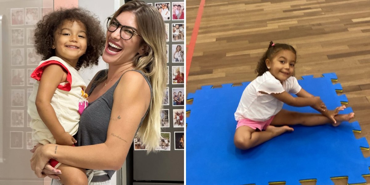 Momento Fofura! Lore Improta compartilha momento de Liz em aula de ginástica