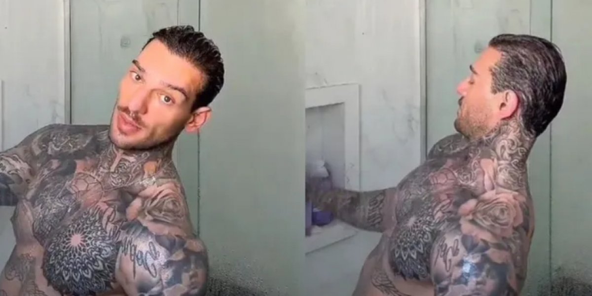 Lucas Lucco posta vídeo durante banho e deixa vazar nude