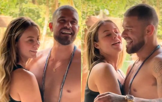 Paolla Oliveira e Diego Nogueira dançam juntinhos para comemorar a chegada do verão