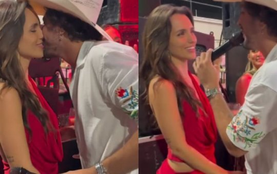 Vídeo: cantando Roberto Carlos, Nattan se declara a Rafa Kalliman em show