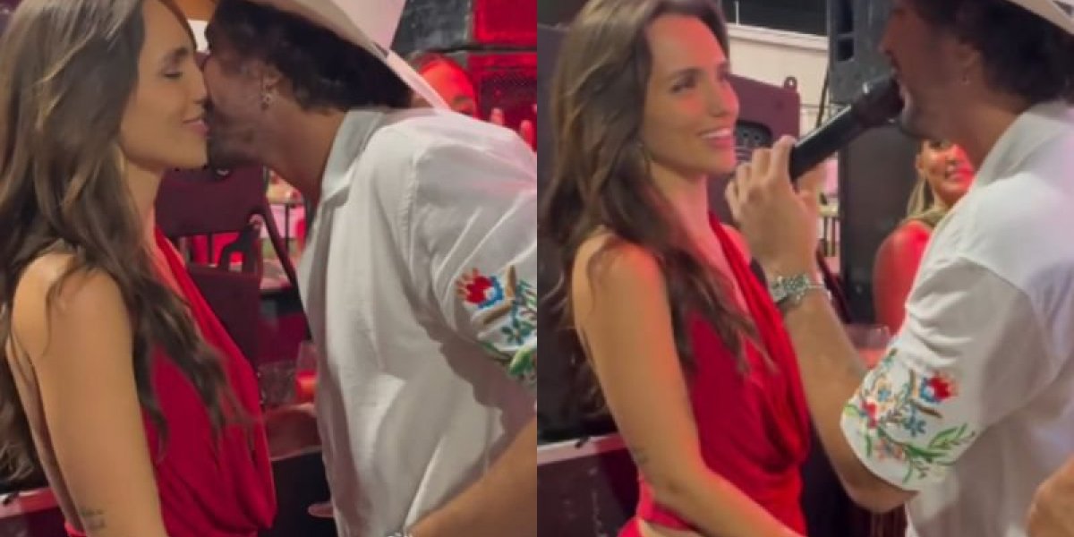 Vídeo: cantando Roberto Carlos, Nattan se declara a Rafa Kalliman em show