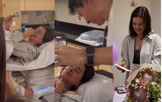 Vera Viel celebra última sessão de radioterapia ao lado de Rodrigo Faro e das filhas