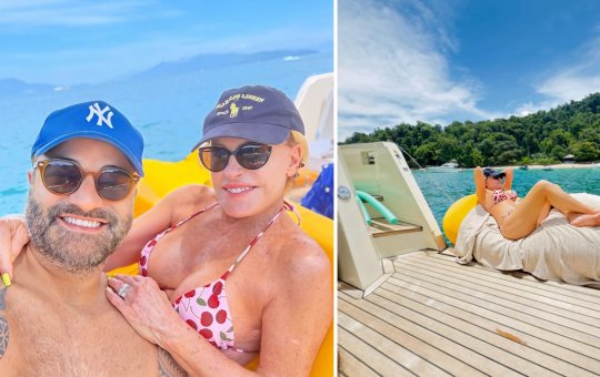 Ana Maria Braga posta foto com namorado de biquíni e faz declaração: ‘faz a vida brilhar ainda mais’