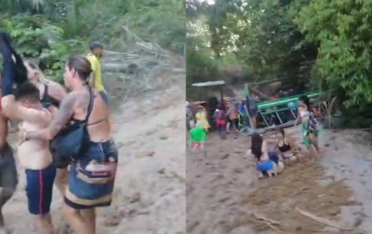 Veículo com turistas vira e deixa feridos na Ilha de Boipeba