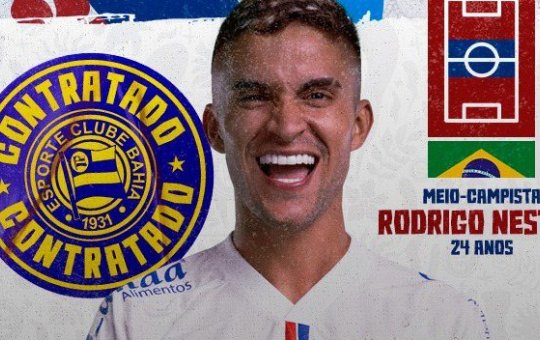 Bahia anuncia o meio-campista Rodrigo Nestor