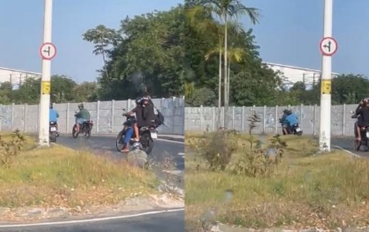 Motorista registra momento de roubo de moto em Pau da Lima; assista ao vídeo