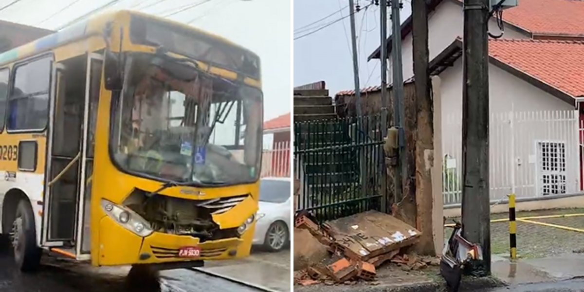 Motorista perde controle e ônibus colide com muro no Subúrbio Ferroviário de Salvador