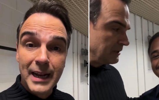 BBB 25: baiano 'eliminado' propõe para a namorada em vídeo com Tadeu Schmidt