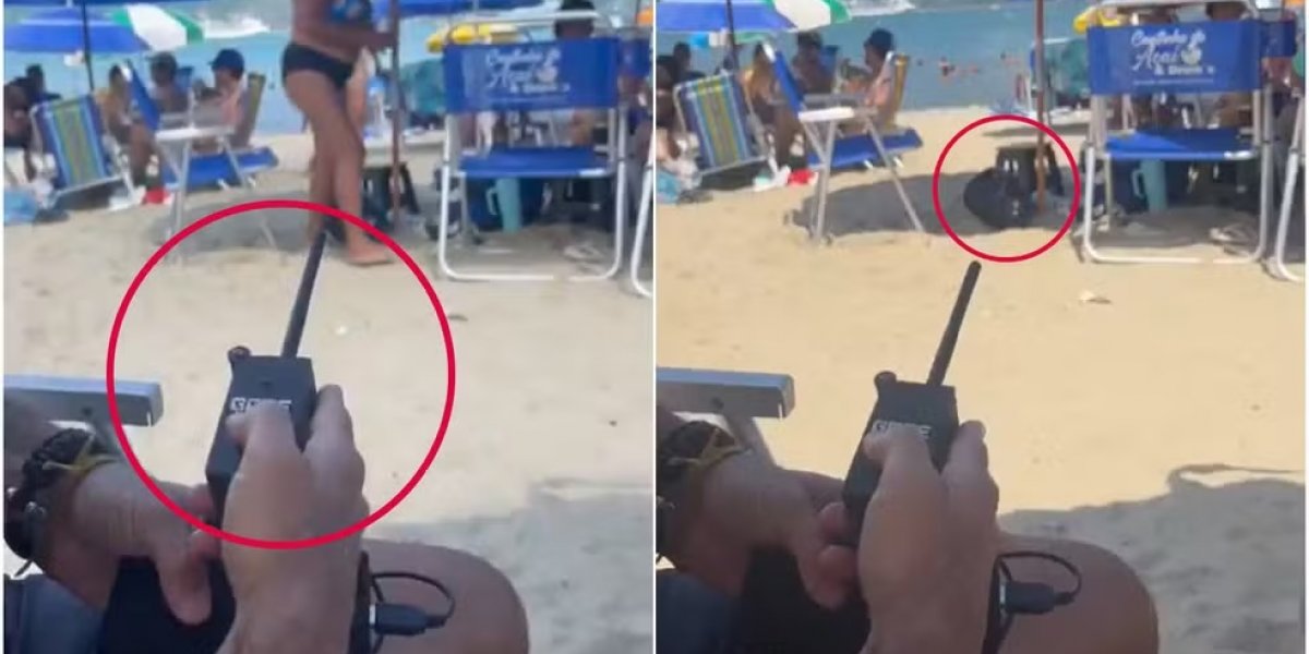 Turista usa dispositivo para silenciar caixa de som enquanto estava na praia