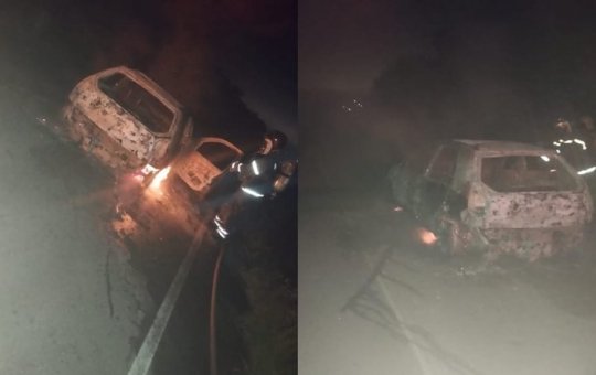 Carro pega fogo e é completamente destruído na Bahia