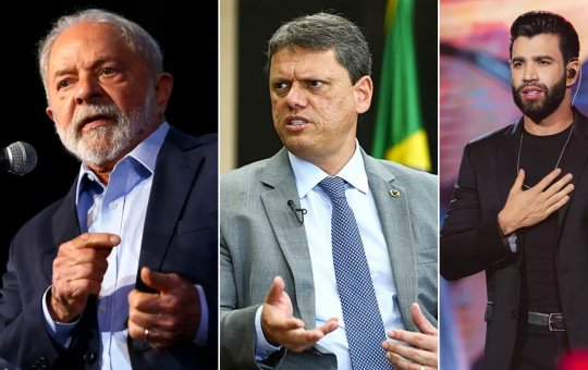 Pesquisa revela Lula na frente de Tarcísio e Gusttavo Lima nas intenções de voto para 2026