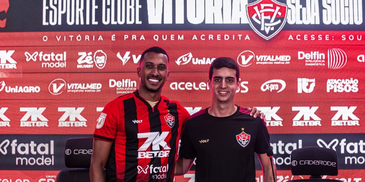 Lucas Braga é apresentado no Vitória e já escolheu sua posição no campo