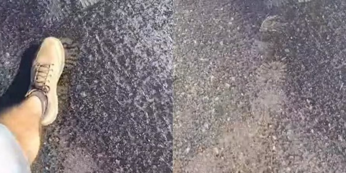 Asfalto derrete em Santa Catarina após forte onda de calor