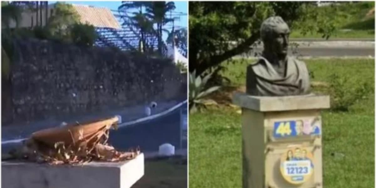 Busto de Simón Bolívar desaparece em Salvador; Peça foi doada por Hugo Chávez