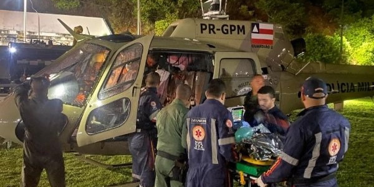 Helicóptero do Graer resgata homem com intoxicação grave no Carnaval de Salvador
