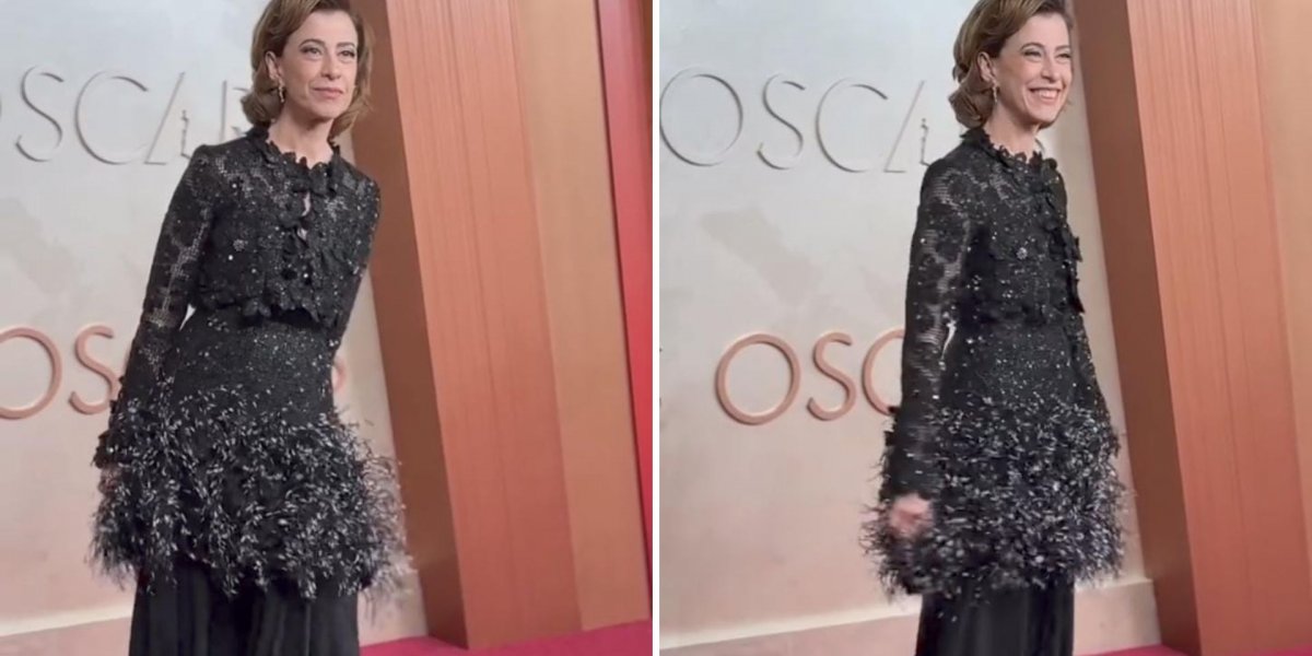 Fernanda Torres brilha no tapete vermelho do Oscar