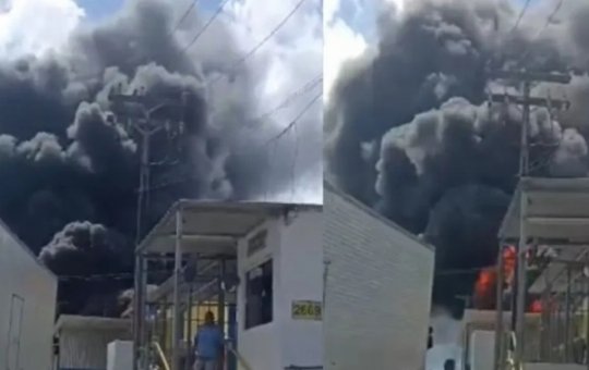 Incêndio atinge galpão de empresa em Simões Filho