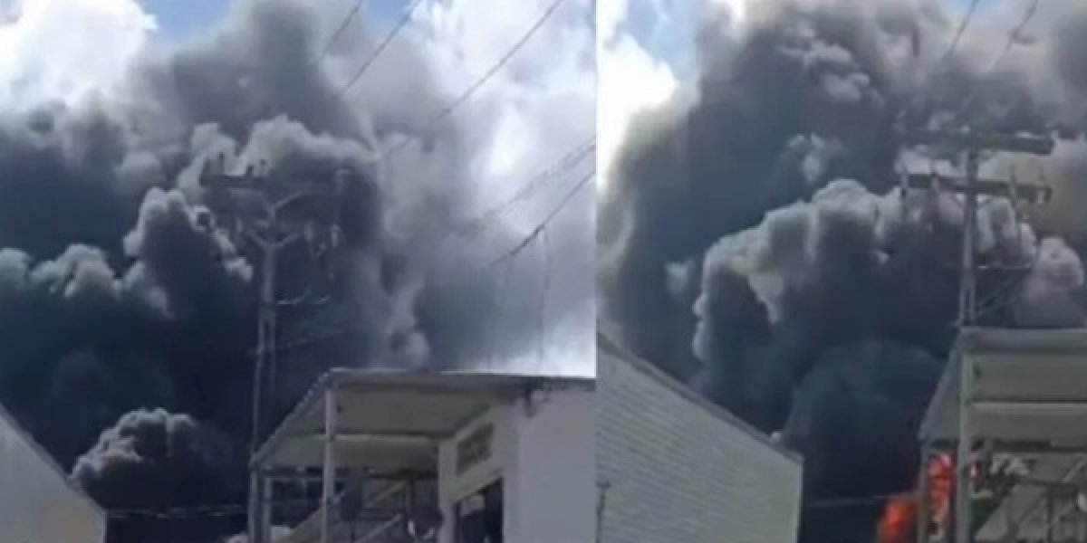 Incêndio atinge galpão de empresa em Simões Filho