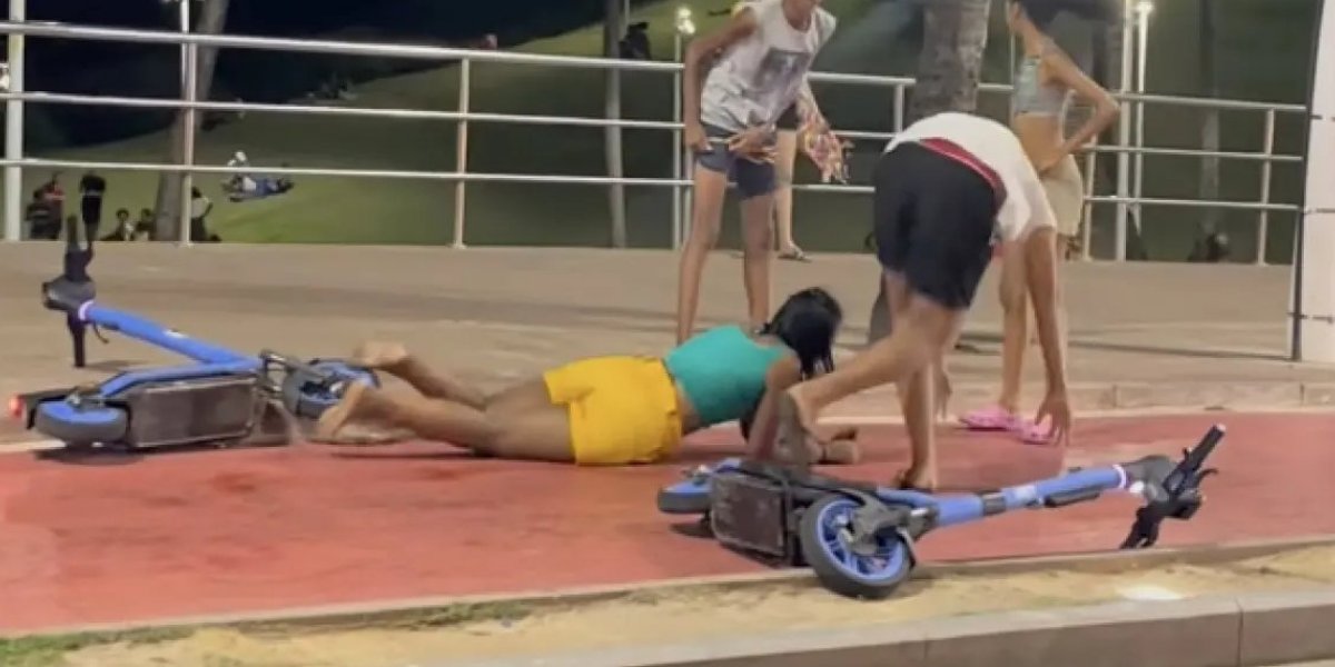 Novo acidente envolvendo patinetes elétricos é registrado em Salvador; veja vídeo