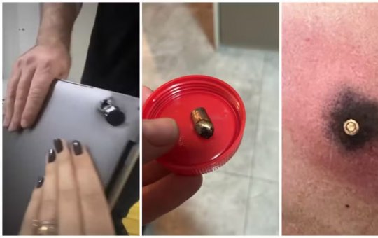 Motociclista é atingido por bala nas costas durante assalto, mas notebook na mochila impede ferimento grave