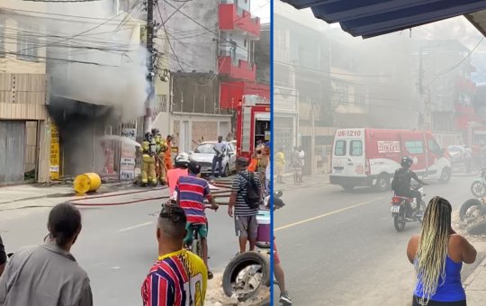 Incêndio de grandes proporções causa danos a loja de estofados e couro no bairro do Uruguai