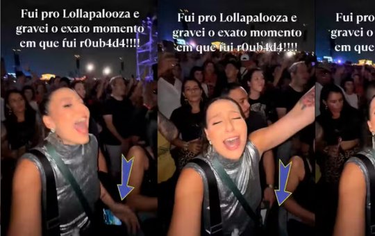 Influenciadora tem celular furtado durante show no Lollapalooza e registra o crime em vídeo