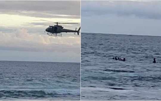 Turista italiano é socorrido de helicóptero após se afogar na Praia da Barra