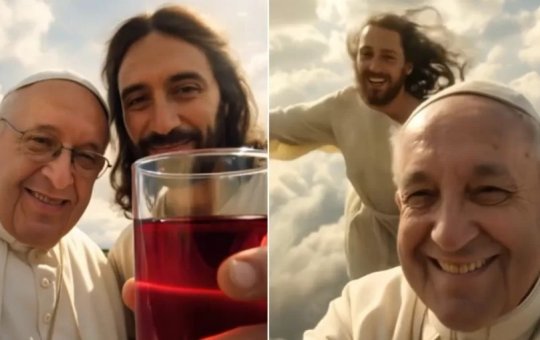 Vídeo de Jesus com Papa Francisco feito com uso de I.A viraliza nas redes sociais