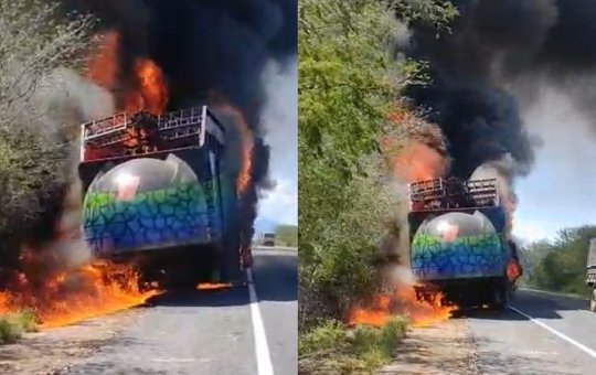 Maior trio elétrico do Carnaval de Salvador pega fogo durante viagem