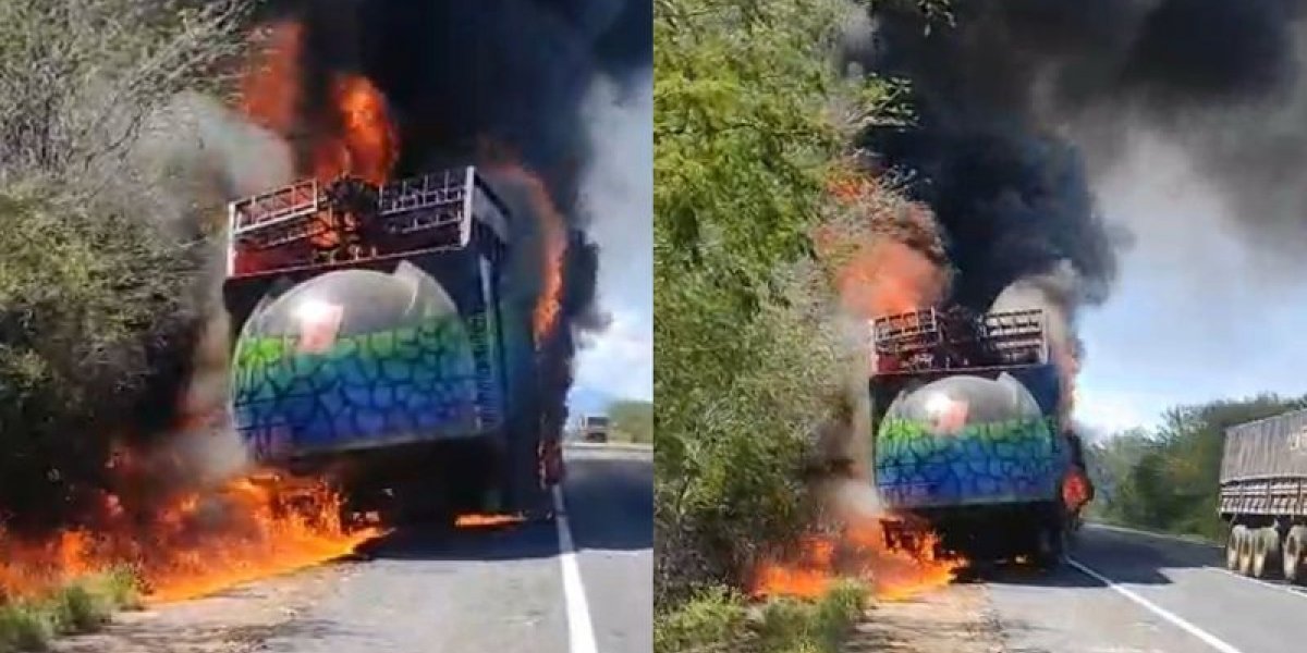 Trio elétrico pegou fogo numa viagem a caminho de Brasília