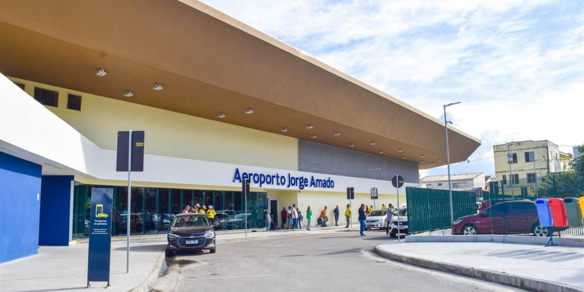 A imagem mostra o aeroporto de Ilhéus