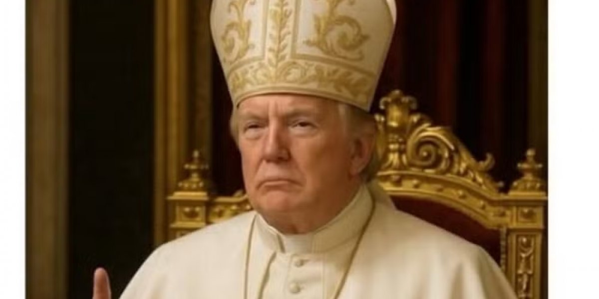 Donald Trump vestido de Papa