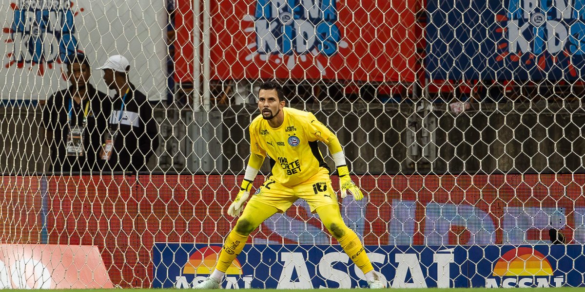 Marcos Felipe foi goleiro do Bahia nos 5 jogos e que o time não sofreu gols