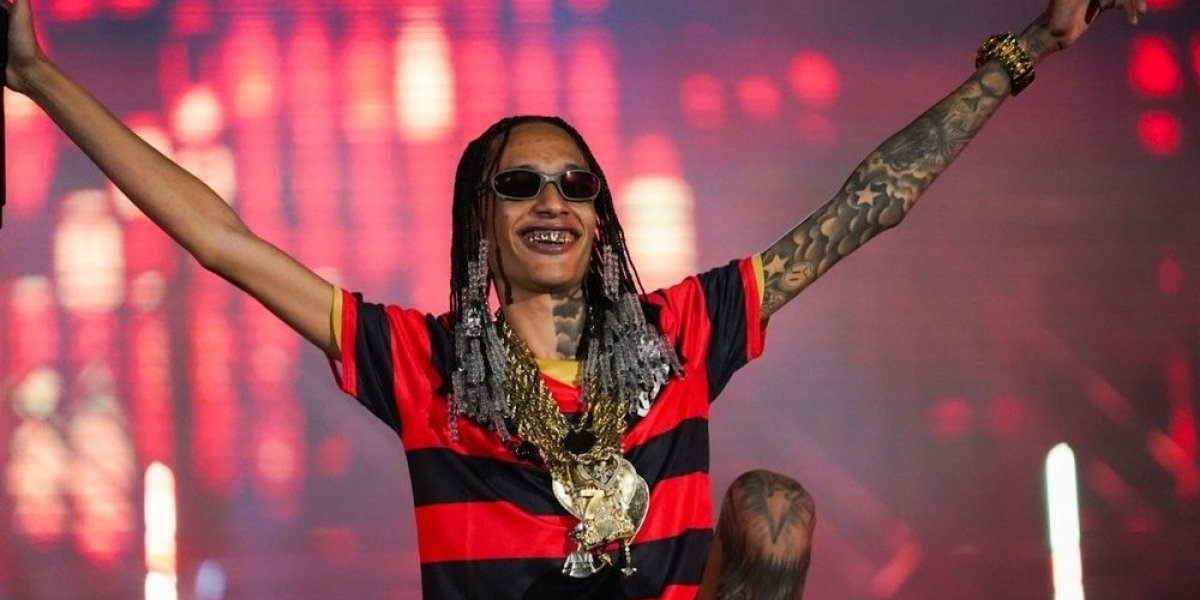 Oruam em show no último Rock in Rio, realizado em parceria com os rappers Chefin e Orochi