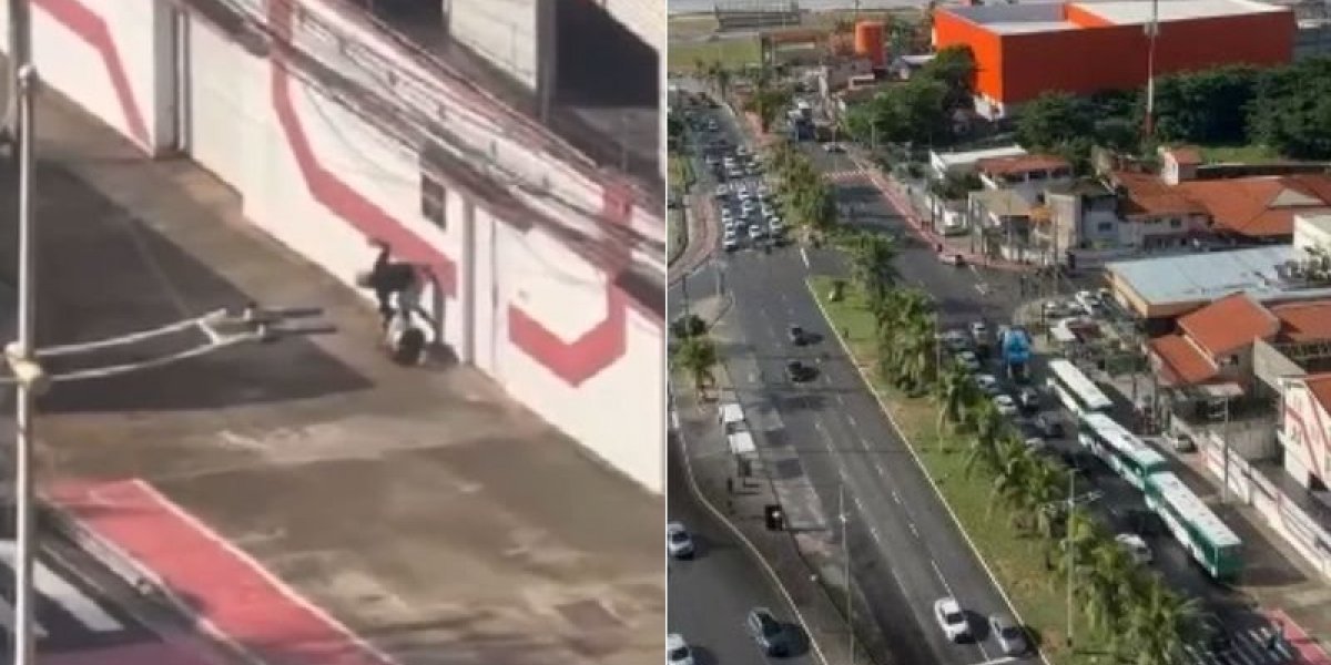 A imagem mostra o local do crime