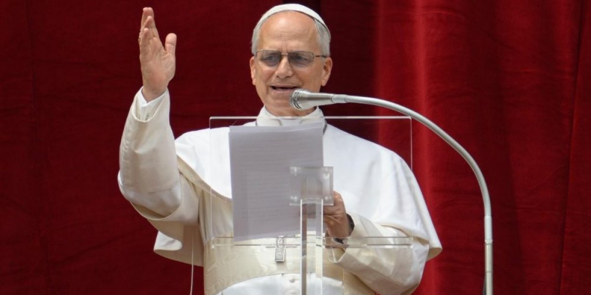 Papa Leão XIV durante discurso no Vaticano
