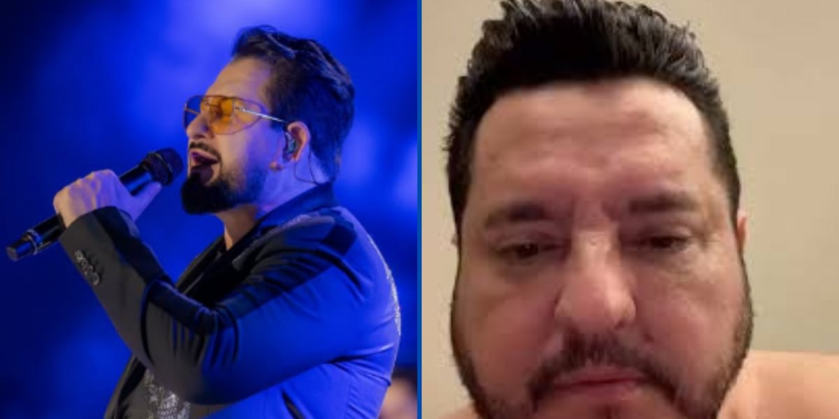 Marrone caiu do palco e seu parceiro Bruno tranquilizou os fãs