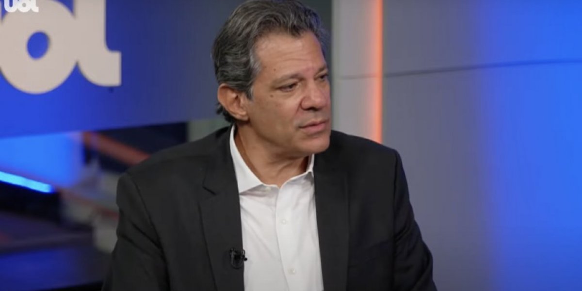 A imagem mostra Fernando Haddad